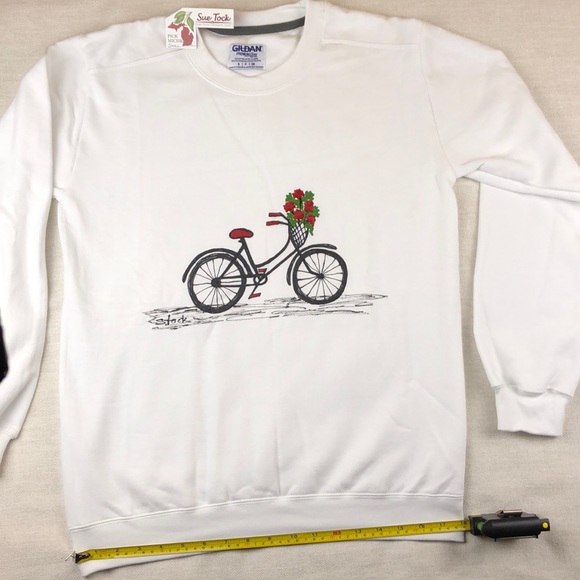NWT Bicycle Geranium Basket Sweatshirt Ladies Sz S - Picture 8 of 8